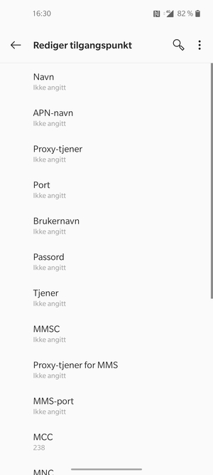 Skriv inn internett-informasjon