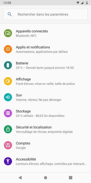 Faites défiler et sélectionnez Sécurité et localisation