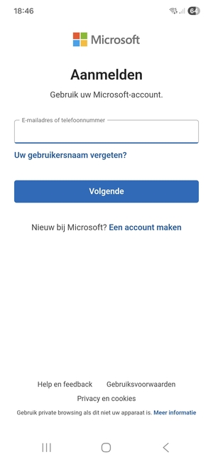 Voer uw Hotmail adres in en selecteer Volgende