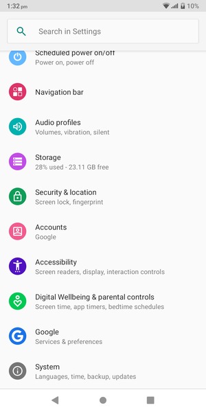 Scroll to and select System