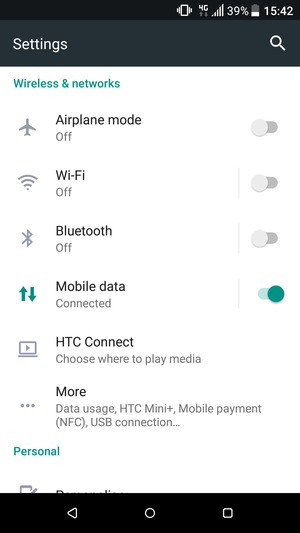 Select Mobile data