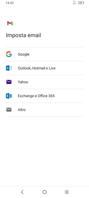 Seleziona Exchange e Office 365