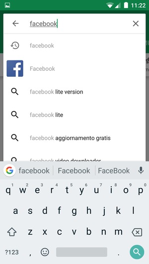 Inserisci il nome dell'app e seleziona Cerca
