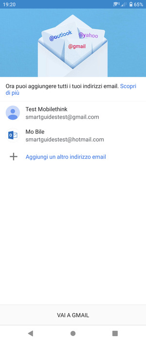 Seleziona VAI A GMAIL