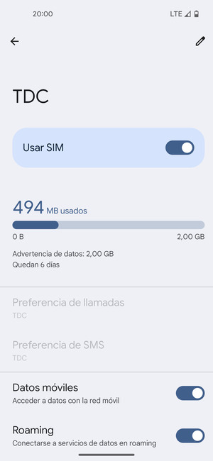 Activar o desactivar Itinerancia