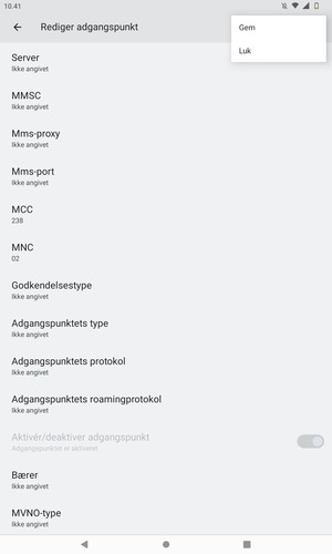 Vælg Gem