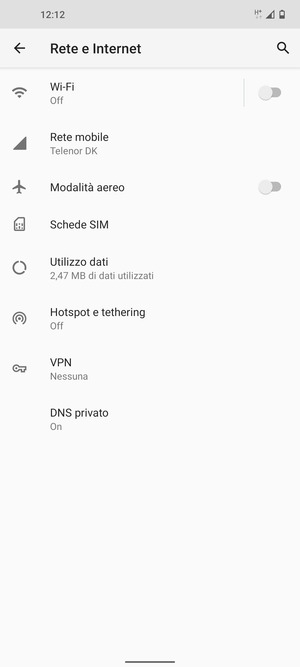 Seleziona Hotspot e tethering