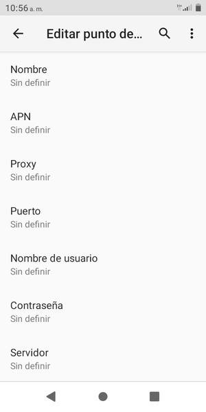 Introduzca la información de MMS