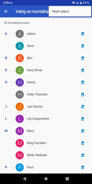 Vælg Multi select