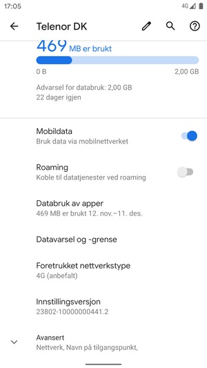 For å bytte nettverk hvis det oppstår nettverksproblemer, velg Avansert