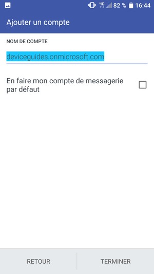 Donnez un nom à votre compte et sélectionnez TERMINER