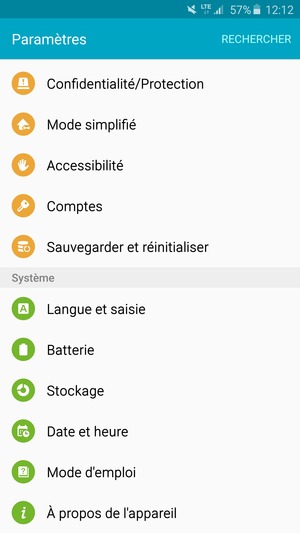 Faites défiler et sélectionnez Batterie