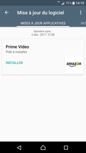 Sélectionnez MISES À JOUR SYSTÈME