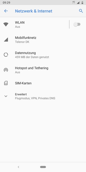 Wählen Sie Mobilfunknetz