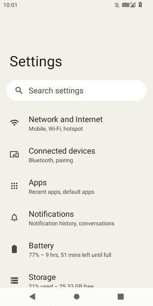 Select Network and Internet