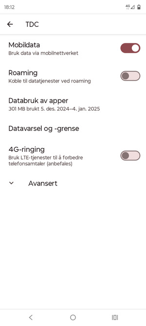 Velg Avansert