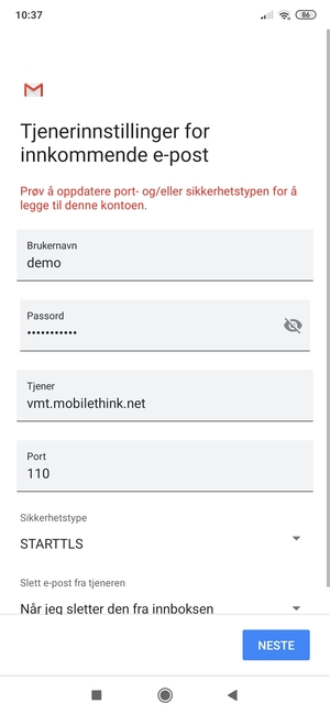 Velg Sikkerhetstype