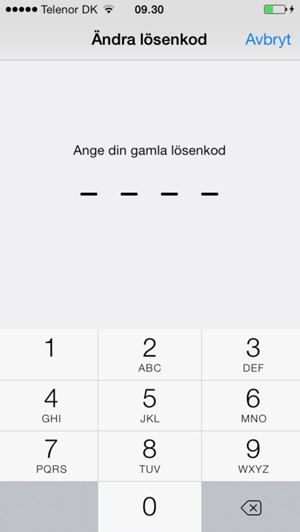 Ange din gamla kod