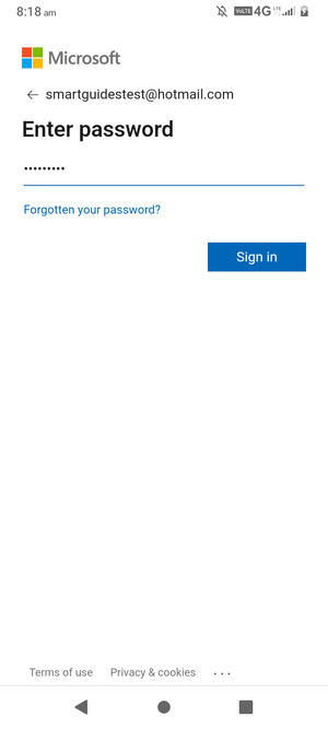 Enter your password and select Sign in
