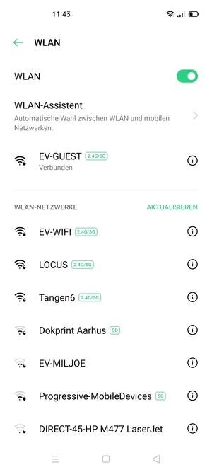 Sie sind nun mit dem WLAN-Netzwerk verbunden