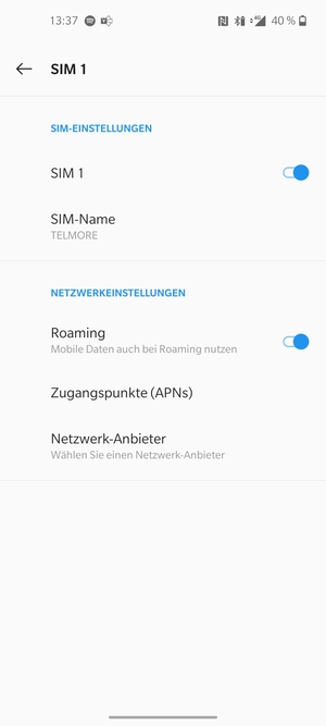 Schalten Sie Roaming an oder aus