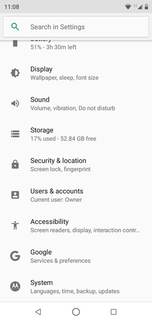Scroll to and select Users & accounts