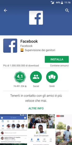 Seleziona INSTALLA