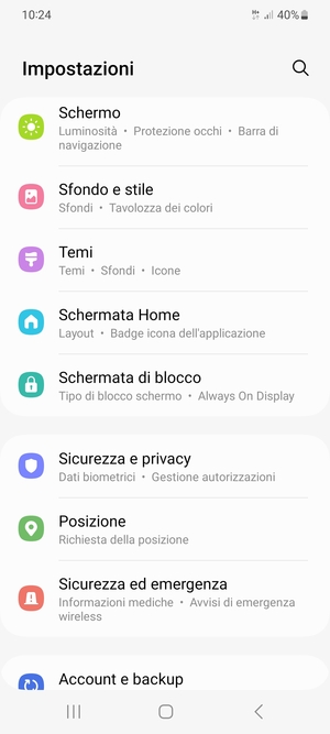Scorri e seleziona Sicurezza e privacy