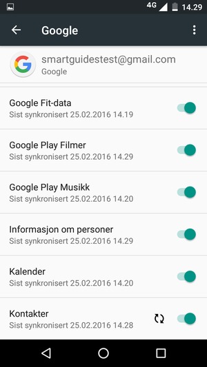 Forsikre deg om at Kontakter er valgt
