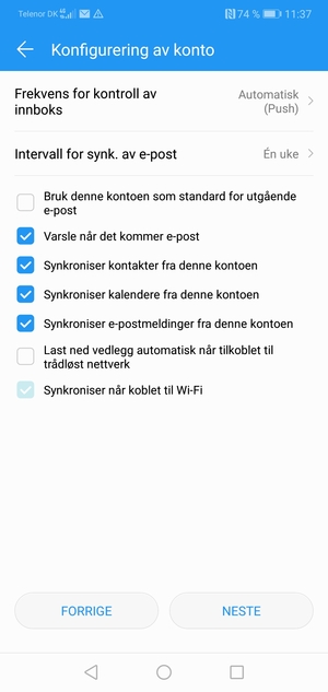 Velg NESTE