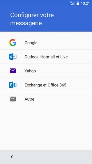 Sélectionnez Exchange et Office 365
