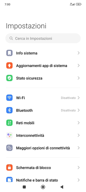 Seleziona Stato sicurezza