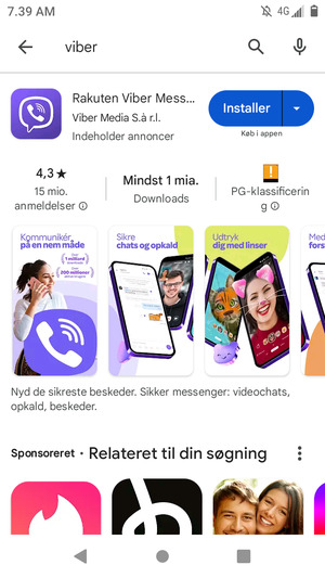 Vælg appen
