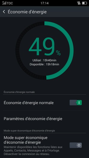 Sélectionnez Paramètres d'économie d'énergie