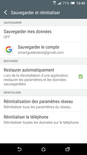Sélectionnez Sauvegarder mes données