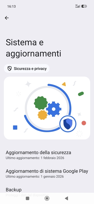 Seleziona Aggiornamento di sistema Google Play