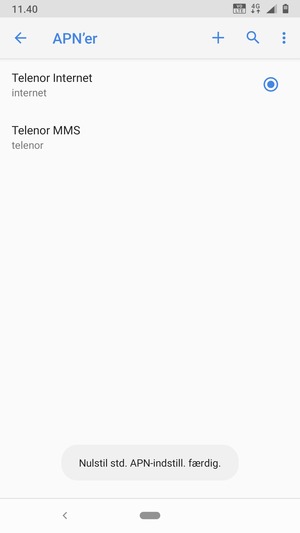 Vælg Nyt APN