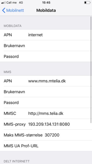 Skriv inn internett-informasjon