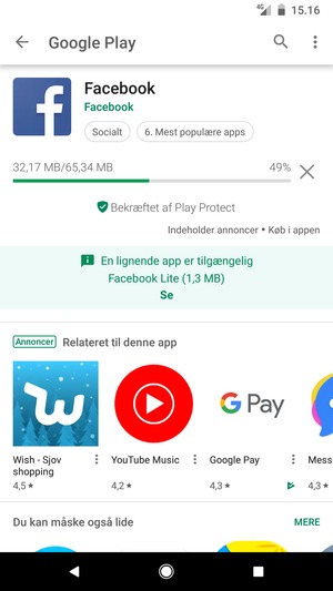 Afvent at installeringen er afsluttet