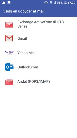Vælg Gmail