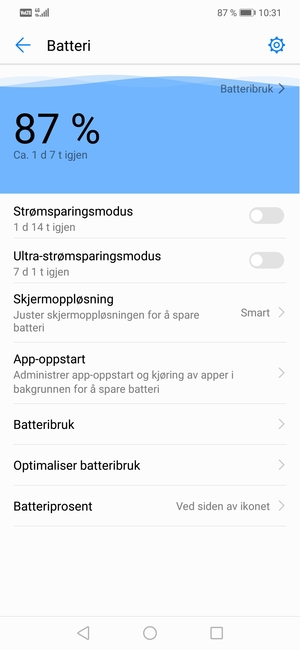 Slå på Strømsparingsmodus