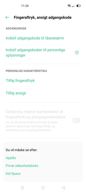 Vælg Indstil adgangskode til låseskærm