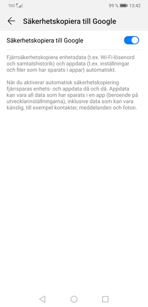 Tryck på Tillbaka-knappen