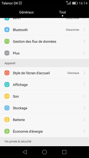 Faites défiler et sélectionnez Économie d'énergie