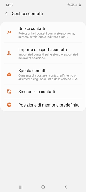 Seleziona Importa o esporta contatti