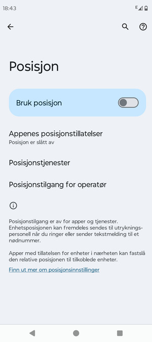 Slå av Bruk posisjon