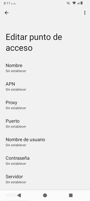 Introduzca la información de Internet