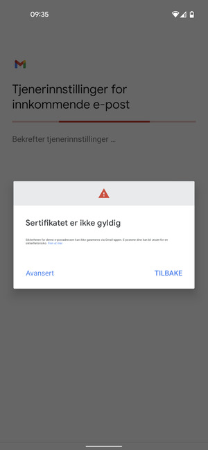 Velg TILBAKE
