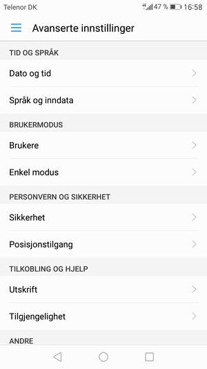 Velg Sikkerhet