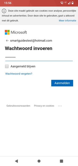 Voer uw wachtwoord in en selecteer Aanmelden